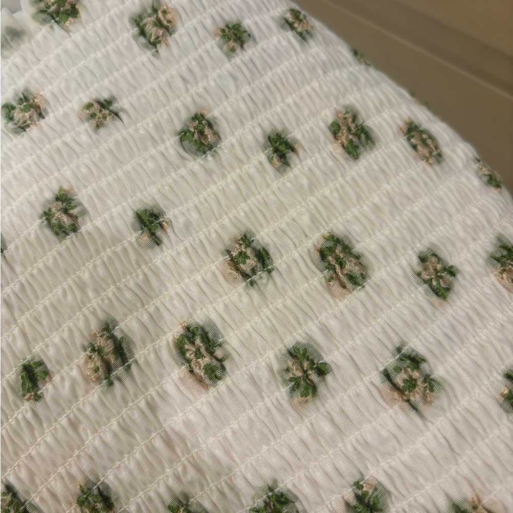 Hill House White and Green Floral Athena Mini Dress - Picture 4 of 4